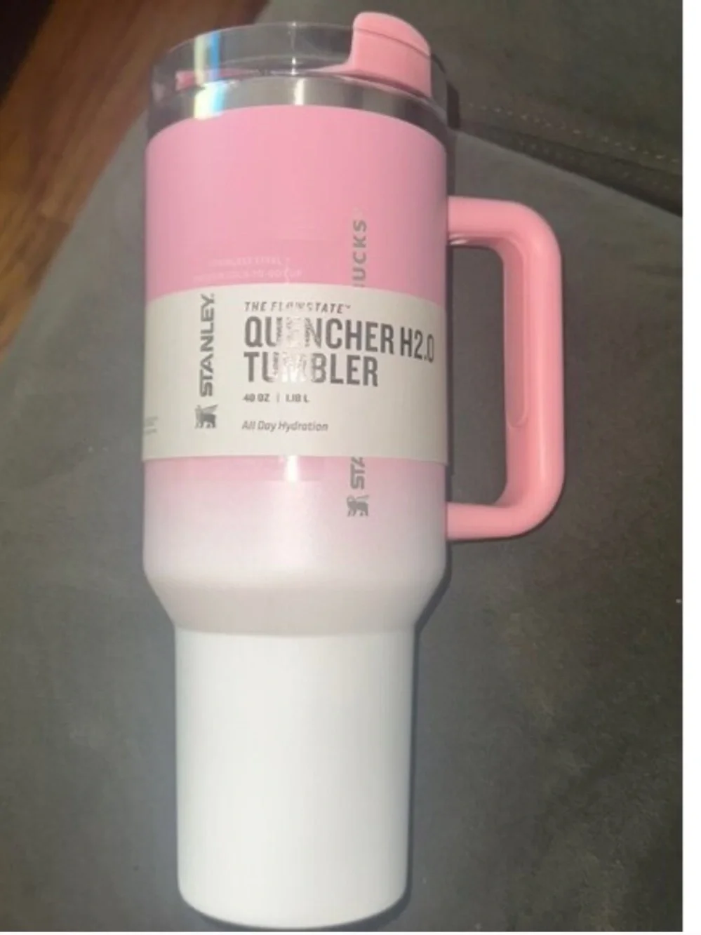 Stanley x Starbucks Pink White Gradient Travel Tumbler Handle Straw Philippines - Picture 4 of 4